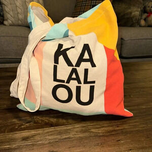 NWOT Kalalou design canvas tote bag colorful unisex